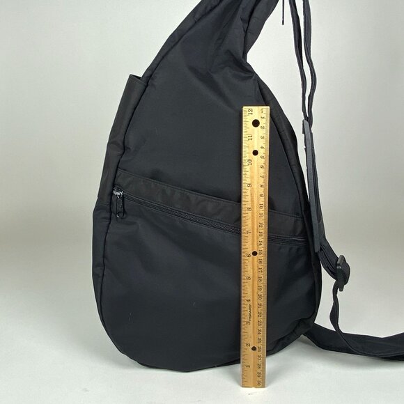 Vintage Ameribag Healthy Back Bag Sling Backpack Black Nylon Made in USA - Picture 7 of 10